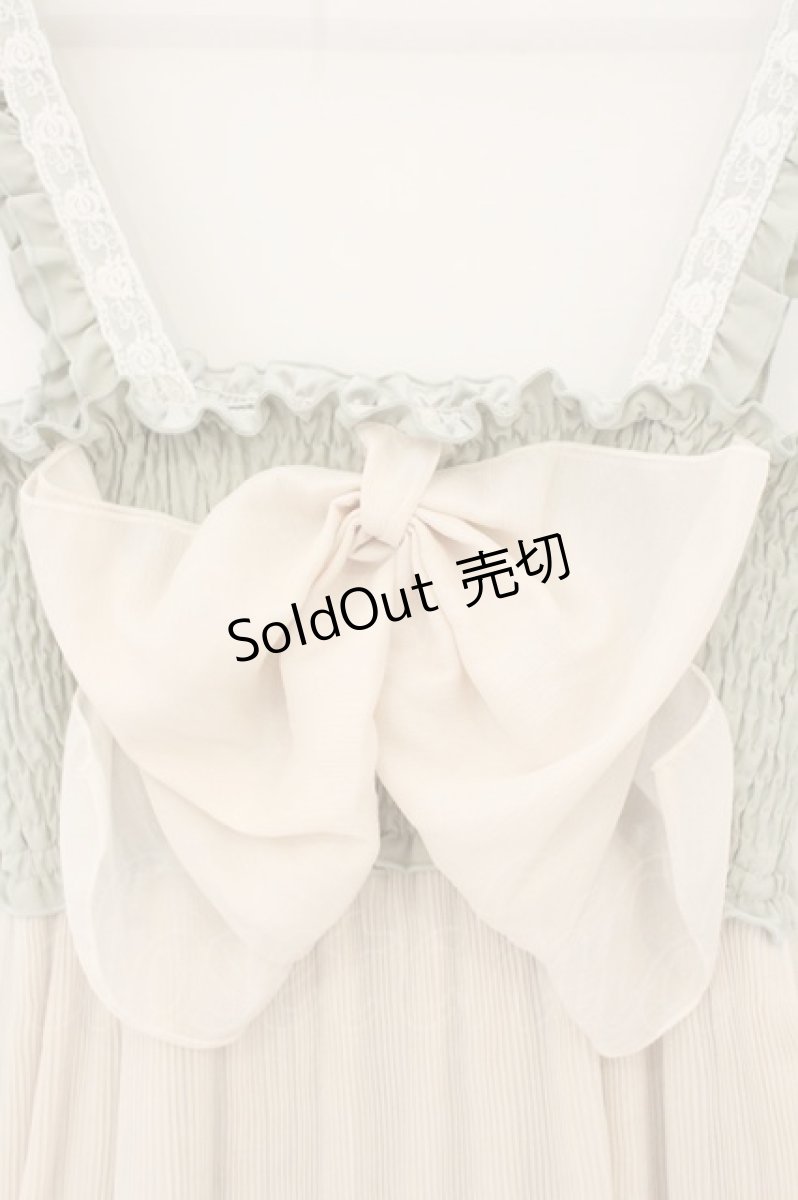 画像2: axes femme / フロントリボン2WAYワンピース  ミント O-26-07-15-024-AX-OP-IG-OS (2)