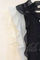 画像2: axes femme / 配色フリルノースリブラウス M ブルー系 O-26-07-15-025-AX-BL-IG-OS (2)