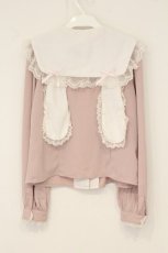 画像3: Princess Melody / うさ耳刺繍ブラウス  ピンク×シロ O-26-07-15-031-LO-BL-IG-OS (3)