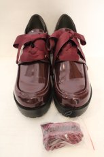 画像2: axes femme / レースアップ厚底シューズ M ワイン O-26-07-16-032-AX-SH-OW-OS (2)