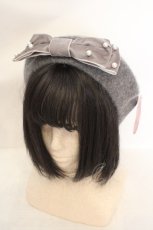画像1: m petit by misako / AMリボンBベレー 57.5cm グレー O-26-07-16-054-LO-AC-IG-OS (1)