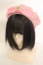 画像1: m petit by misako / AMモチーフリボンベレー帽 57.5cm ピンク O-26-07-16-056-LO-AC-IG-OS (1)