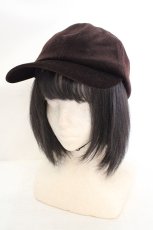 画像1: axes femme / 編み上げコーデュロイキャップ 57.5cm ブラウン O-26-07-16-058-AX-AC-IG-OS (1)