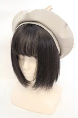 画像1: axes femme POETIQUE / レースアップリボンベレー帽 57.5cm ベージュ O-26-07-16-061-AX-AC-IG-OS (1)