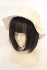 画像1: m petit by misako / TT*AMPLリボンカンカン帽 57.5cm ナチュラル O-26-07-16-064-LO-AC-IG-OS (1)