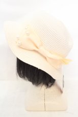 画像2: m petit by misako / TT*AMPLリボンカンカン帽 57.5cm ナチュラル O-26-07-16-064-LO-AC-IG-OS (2)
