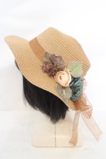 画像2: axes femme / フラワー雑材ハット  ナチュラル O-26-07-16-065-AX-AC-IG-OS (2)