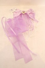 画像1: axes femme POETIQUE / レースフリル×リボンバレッタ  ラベンダー O-26-07-16-072-AX-AC-OW-OS (1)