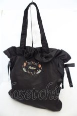 画像1: axes femme POETIQUE / 刺繍サテントートバッグ  クロ O-26-07-16-012-AX-BG-IG-OS (1)