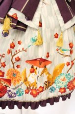 画像3: metamorphose / 春告げ鳥の恋うららペプラムジャンパースカート  グリーン系 O-26-07-18-026-ME-OP-IG-OS (3)