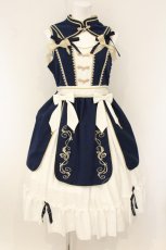 画像1: metamorphose / ミラクルニキコラボジャンパースカートセット  ネイビー×シロ O-26-07-18-034-ME-OP-IG-OS (1)