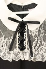 画像2: Ank Rouge / スクエアレースヨークワンピース  クロ O-26-07-18-059-CA-OP-IG-OS (2)