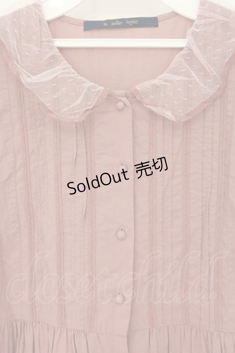 画像2: an another angelus / チュール襟ピンタックワンピース  ピンク O-26-07-18-070-CA-OP-IG-OS (2)