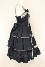 画像4: metamorphose / 3段フリルジャンパースカート（無地）  ネイビー O-26-07-18-016-ME-OP-IG-OS (4)