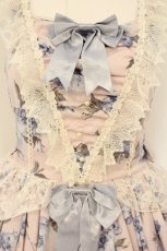 画像2: metamorphose / レースフリルティアードジャンパースカート（花がら）  ピンク×ブルー O-26-07-18-017-ME-OP-IG-OS (2)