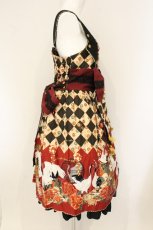 画像4: metamorphose / 百花繚乱〜まほろばの舞〜サイドプリーツジャンパースカート  クロ×ワイン O-26-07-18-019-ME-OP-IG-OS (4)