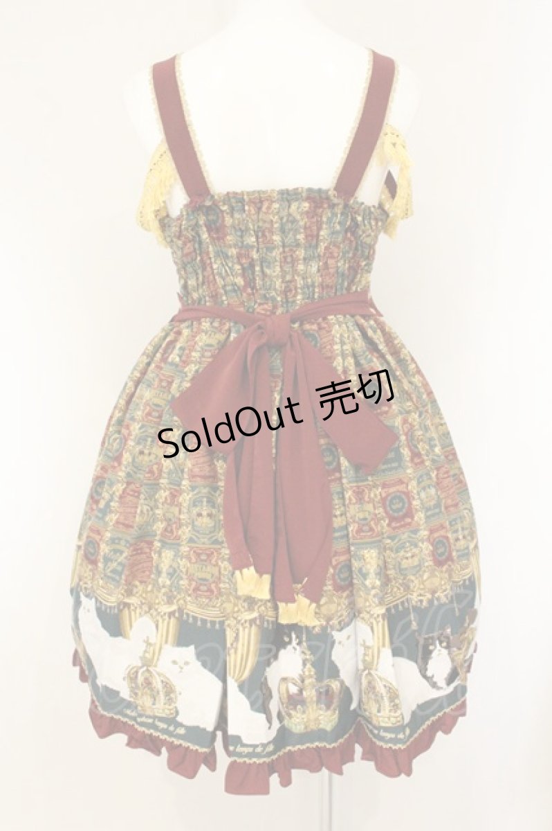 画像5: metamorphose / Royal Crown Cat リボンジャンパースカート  ワイン O-26-07-18-020-ME-OP-IG-OS (5)
