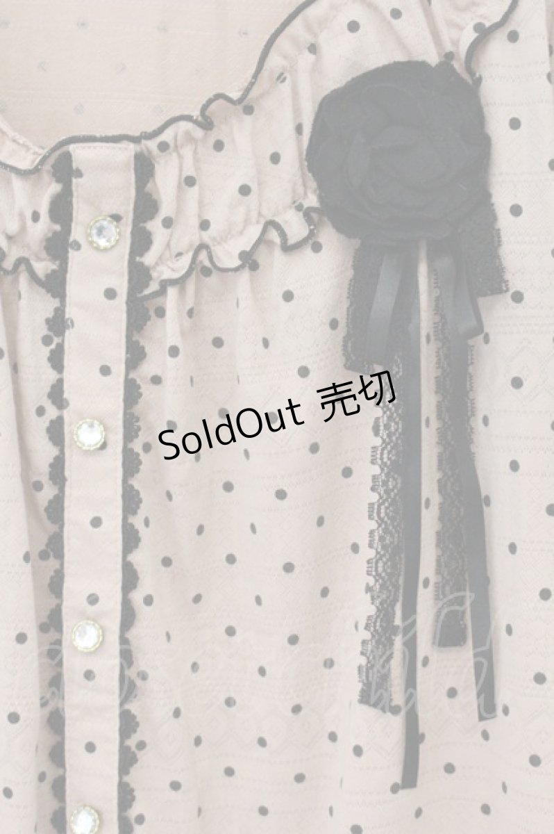 画像2: axes femme / コサージュ付きドットトップス M ピンク O-26-07-19-045-AX-TO-OW-OS (2)