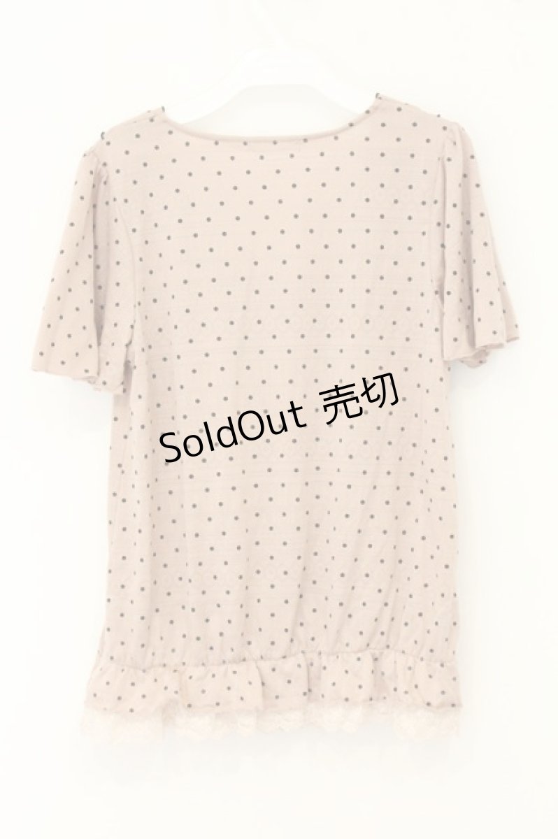 画像3: axes femme / コサージュ付きドットトップス M ピンク O-26-07-19-045-AX-TO-OW-OS (3)