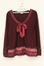画像1: axes femme / ドットサテン切り替えプルオーバー M ワイン O-26-07-19-046-AX-TO-OW-OS (1)