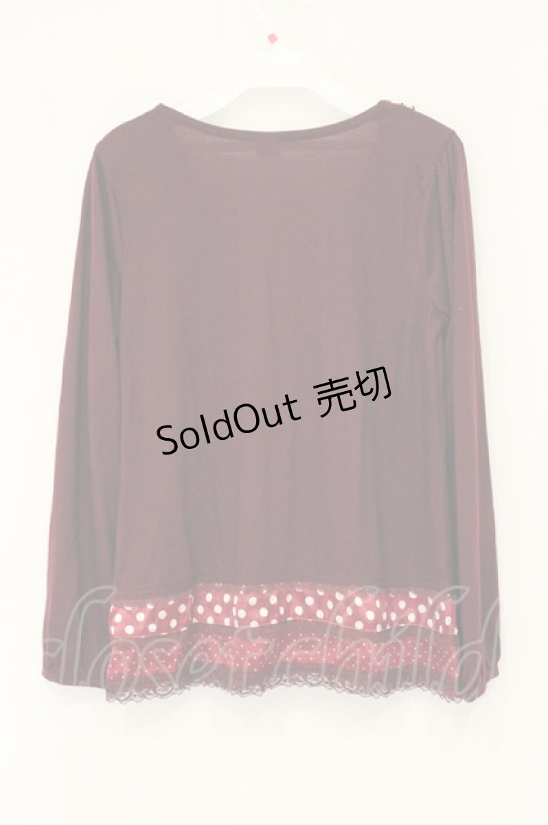 画像3: axes femme / ドットサテン切り替えプルオーバー M ワイン O-26-07-19-046-AX-TO-OW-OS (3)