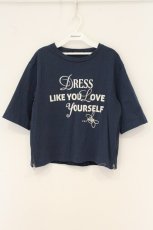 画像1: Jane Marple Dans Le Salon / Theme print side zip T-shirt（テーマプリントサイドジップティーシャツ） M ネイビー O-26-07-19-077-JM-TO-IG-OS (1)