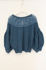 画像3: axes femme / レース使ボリュームニットプルオーバー M ブルーグリーン O-26-07-19-013-AX-TO-OW-OS (3)