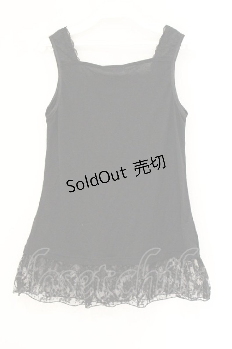 画像3: axes femme / モチーフ付裾レースタンク M クロ O-26-07-19-020-AX-TO-OW-OS (3)