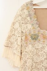 画像2: axes femme / ラメモチーフレース配色裾プリーツTシャツ M ピンク O-26-07-19-027-AX-TO-OW-OS (2)