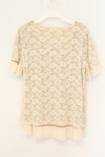 画像3: axes femme / ラメモチーフレース配色裾プリーツTシャツ M ピンク O-26-07-19-027-AX-TO-OW-OS (3)