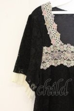 画像2: axes femme / ラメモチーフレース配色裾プリーツTシャツ M クロ O-26-07-19-028-AX-TO-OW-OS (2)