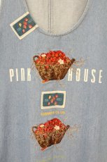 画像2: PINK HOUSE / かご盛り苺刺繍デニムジャンパースカート  ブルー O-26-07-19-032-LO-OP-OW-OS (2)