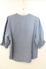 画像2: an another angelus / ダイヤ開きローズ刺繍ブラウス F サックス O-26-07-21-1018-CA-BL-OW-OS (2)