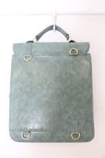 画像2: Fi.n.t / ダブルベルト縦型サッチェルバッグ  ブルーグリーン O-26-07-21-1021-CA-BG-OW-OS (2)