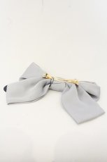 画像2: an another angelus / ローズ刺繍ビッグリボンバレッタ  ブルーグレー O-26-07-21-1029-CA-AC-OW-OS (2)