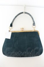 画像2: an another angelus / フレームローズ刺繍クロップドがま口バッグ  ブルーグリーン O-26-07-21-1030-CA-BG-OW-OS (2)