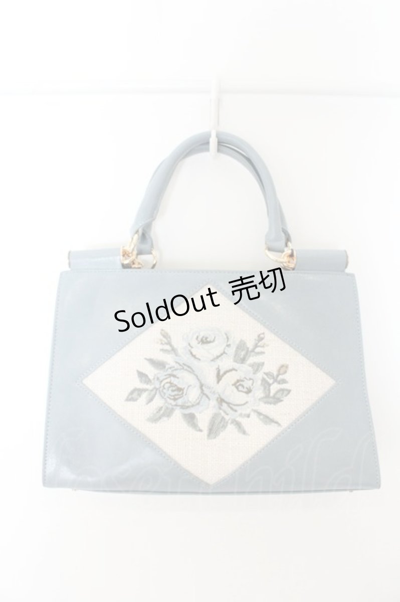 画像1: an another angelus / ローズ刺繍トートバッグ  サックス O-26-07-21-1040-CA-BG-OW-OS (1)