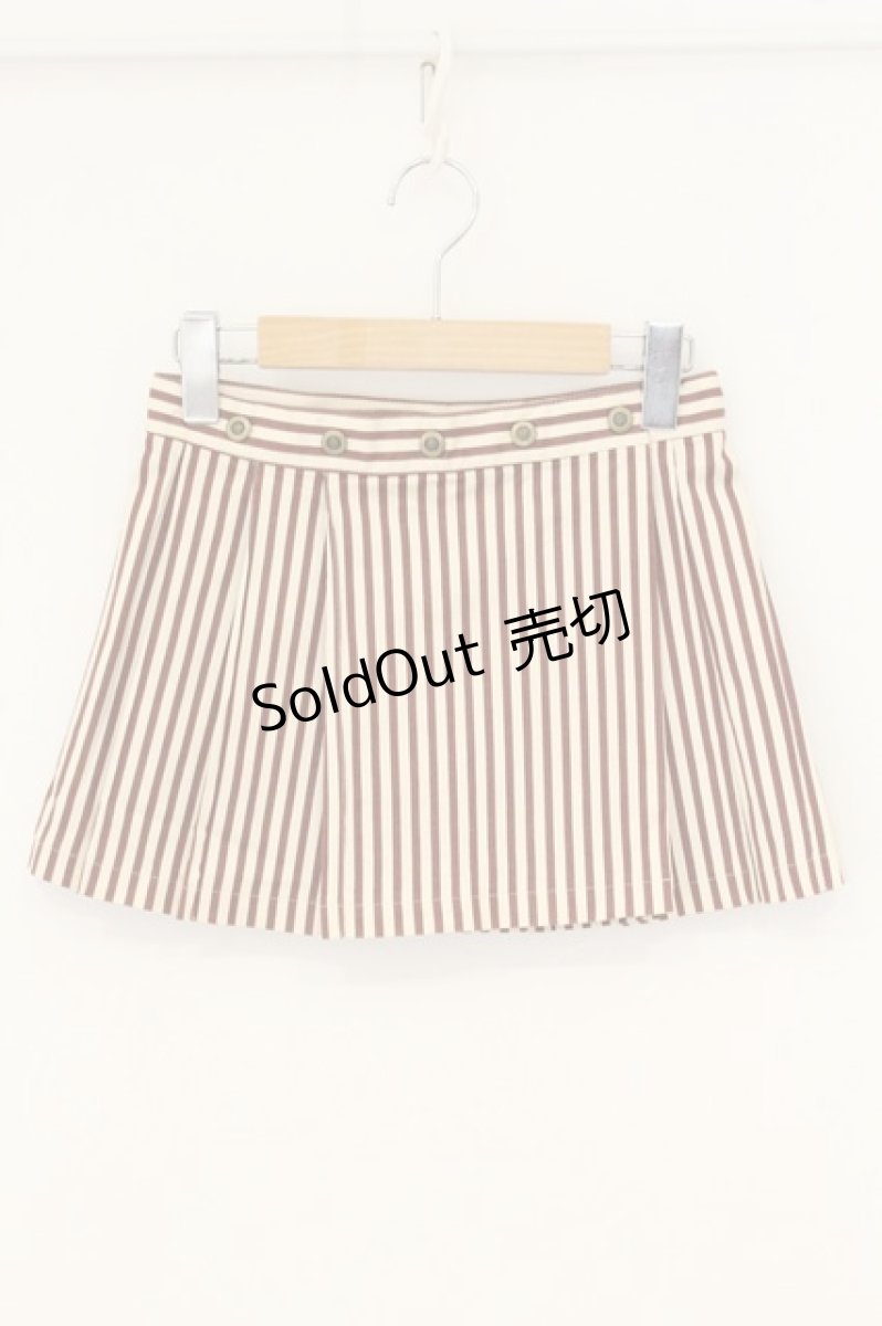 画像1: Jean Paul GAULTIER / ストライプミニスカート 40 ブラウン×ベージュ O-26-07-21-068-GO-SK-OW-OS (1)