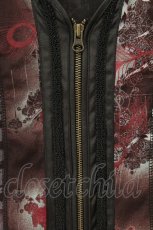 画像2: Ozz Croce / 和柄パワーネットZIPシャツ  ワイン系 O-26-07-21-022-OO-TO-OW-OS (2)