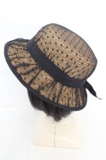 画像2: axes femme / ドットチュールカンカン帽 57.5cm クロ×ナチュラル O-26-07-22-039-AX-AC-OW-OS (2)
