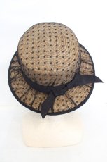 画像3: axes femme / ドットチュールカンカン帽 57.5cm クロ×ナチュラル O-26-07-22-039-AX-AC-OW-OS (3)