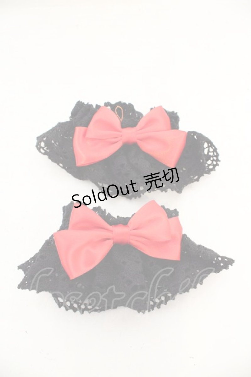 画像1: PARLOR / リボン付きお袖留め  クロ×アカ O-26-07-22-006-LO-ZA-IG-ZT728 (1)