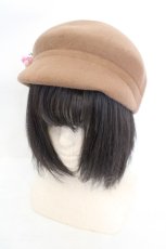 画像1: axes femme / フェルトキャスケット 57.5cm キャメル O-26-07-22-041-AX-AC-OW-OS (1)