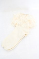 画像1: metamorphose / ラッセルレースクルーソックス  生成り O-26-07-22-051-ME-ZA-IG-OS (1)