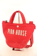 画像1: PINK HOUSE / ショルダー付きロゴプリントミニトート  アカ O-26-07-22-069-LO-BG-OW-OS (1)