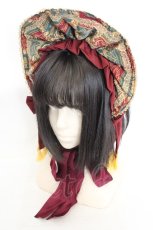 画像1: metamorphose / Royal Crown Cat ハーフボンネット  ワイン O-26-07-22-014-ME-AC-IG-OS (1)