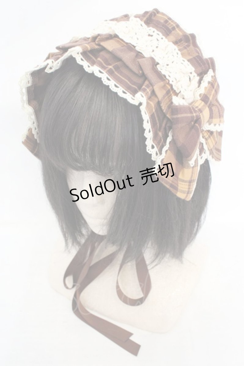 画像1: axes femme kawaii / タータンチェックヘッドドレス  ブラウン O-26-07-22-020-AX-AC-IG-OS (1)