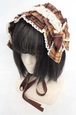 画像1: axes femme kawaii / タータンチェックヘッドドレス  ブラウン O-26-07-22-020-AX-AC-IG-OS (1)