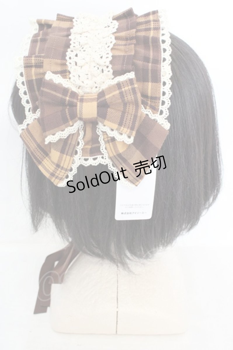 画像3: axes femme kawaii / タータンチェックヘッドドレス  ブラウン O-26-07-22-020-AX-AC-IG-OS (3)