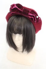 画像1: m petit by misako / AMリボンBベレー 57.5cm ワイン O-26-07-22-023-LO-AC-IG-OS (1)
